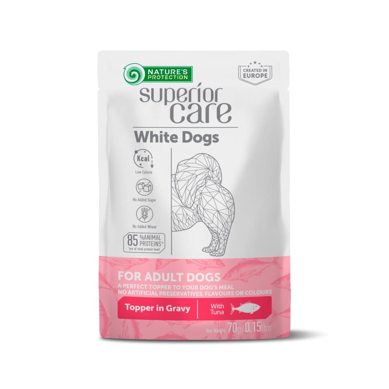 NATURE`S PROTECTION SUPERIOR DOG WHITE konservi suņiem Tuncis 70g